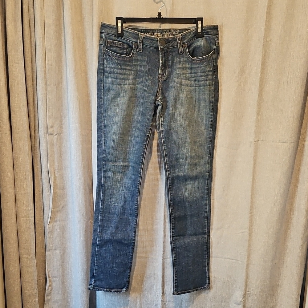 Refuge Blue Straight Leg Jeans with Vintage Wash
